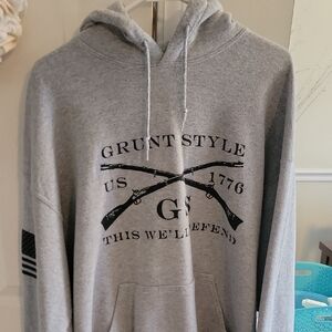 Grunt Style Heather Gray Men's Hoodie